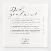 Elegante einfache Couple Fun Fakten Modernes Minim Serviette (Vorderseite)