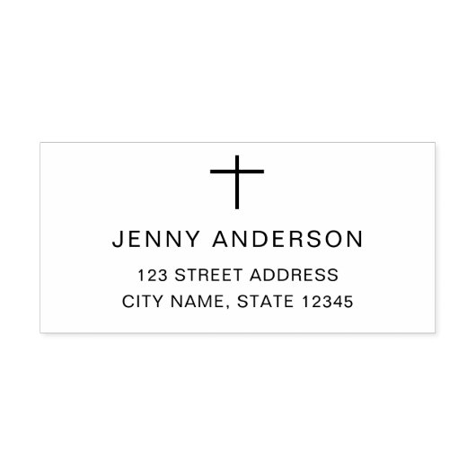 Elegante einfache Cross-Christliche Rücksendeadres Permastempel (Design)