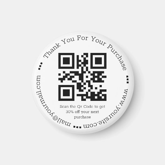 elegante einfache Dankeschön Business-ql-Code Magnet (Vorne)