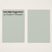 Elegante, einfache Date Night Suggestions Sage Car (Vorne & Hinten)