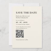 Elegante & einfache Details & QR Code Hochzeit Save The Date (Vorderseite)