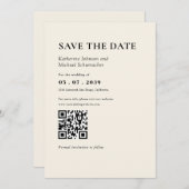 Elegante & einfache Details & QR Code Hochzeit Save The Date (Vorne/Hinten)