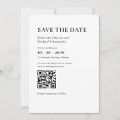 Elegante & einfache Details & QR Code Hochzeit Save The Date (Vorderseite)