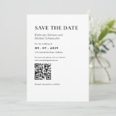 Elegante & einfache Details & QR Code Hochzeit Save The Date (Stehend Vorderseite)