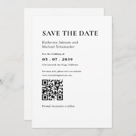 Elegante & einfache Details & QR Code Hochzeit Save The Date