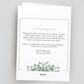 Elegante, einfache Eukalyptus-grüne Beerdigung gef Programm