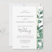 Elegante, einfache Eukalyptus-Vegetation Moderne H Einladung (Vorderseite)