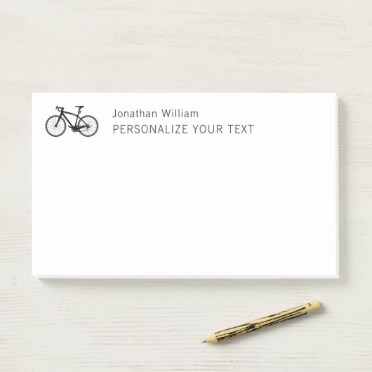 Elegante Einfache Fahrradhalle Retro Personal Stat Post-it Klebezettel (Auf Schreibtisch)