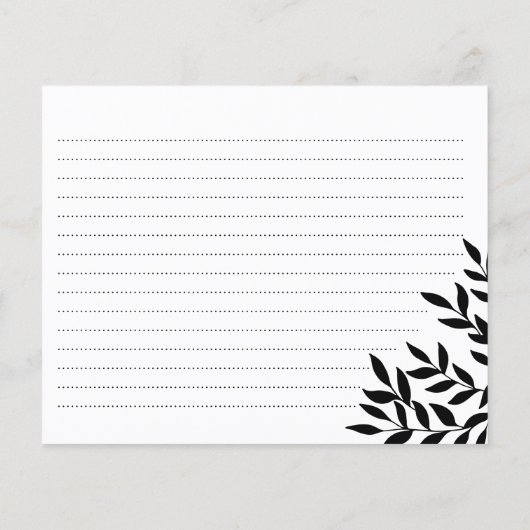 Elegante einfache Foliage Brautparty Rezept Card (Rückseite)