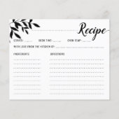 Elegante einfache Foliage Brautparty Rezept Card (Vorderseite)