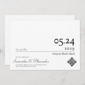 Elegante einfache formelle Skripte außerhalb des F Save The Date (Vorne/Hinten)