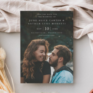 Elegante einfache Foto-Hochzeit Save-the-Date-Kart Magneteinladung