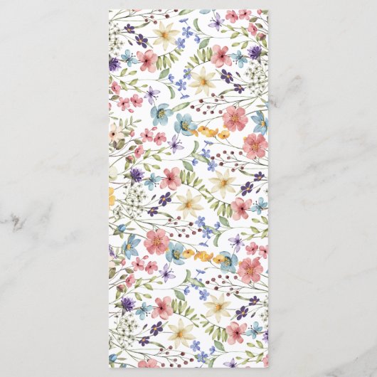 Elegante Einfache Frühlingsfeiern Menükarte (Rückseite)