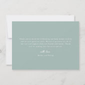 Elegante, einfache Gender Neutral Baby Dusche Dankeskarte (Rückseite)