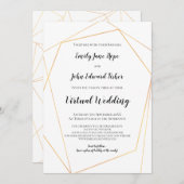Elegante einfache, geometrische virtuelle Hochzeit Einladung (Vorne/Hinten)