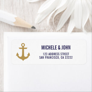 Elegante einfache Gold Anker Weiße Rückkehr