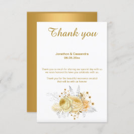 ELEGANTE EINFACHE GOLD FLORAL GOLD REVERSE DANK EINLADUNG