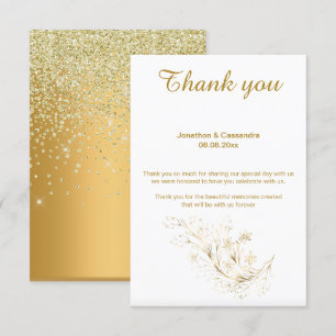 ELEGANTE EINFACHE GOLD GLITZER GOLD REVERSE DANKE EINLADUNG
