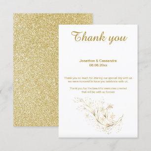 ELEGANTE EINFACHE GOLD-GLITZER-REVERSE DANKEN EINLADUNG