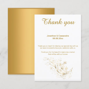 ELEGANTE EINFACHE GOLD LEAF GOLD REVERSE DANK EINLADUNG