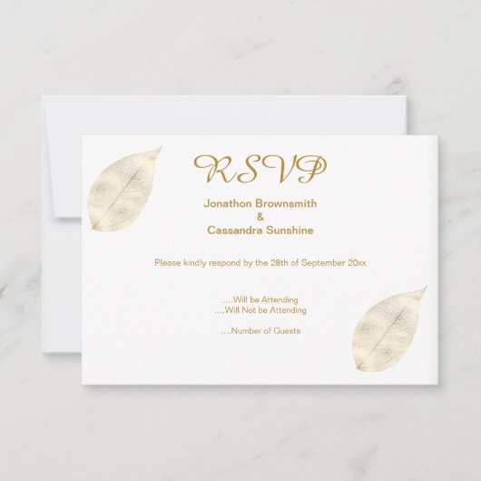 ELEGANTE EINFACHE GOLD LEAF GOLD UAWG EINLADUNG (Vorderseite)