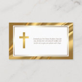 Elegante einfache Gold Pastor Priest Business Card Visitenkarte (Rückseite)