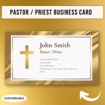 Elegante einfache Gold Pastor Priest Business Card