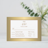 Elegante einfache Goldfarbenwahl RSVP Karte (Stehend Vorderseite)