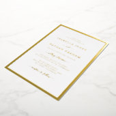 Elegante einfache Goldhochzeit Einladung (Gedreht)