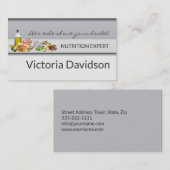 Elegante einfache, graue, gesunde Lebensweise/ernä Visitenkarte (Vorne/Hinten)