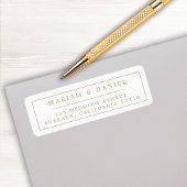 Elegante einfache Grenz-Gold-Hochzeit-Rücksendeadr