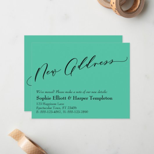 Elegante, einfache Grüne Ankündigung (Vorderseite/Rückseite Beispiel)