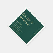 Elegante einfache grüne Gold Moderne Fun Fakten Ho Serviette (Ecke)