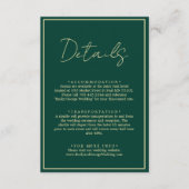 Elegante, einfache grüne Gold Moderne Hochzeitsdet Begleitkarte (Vorderseite)