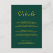 Elegante einfache grüne und goldene Hochzeit mit m Begleitkarte (Vorderseite)