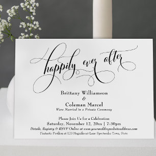 Elegante einfache Happily Ever After Empfangs-Einl Einladung