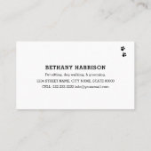 Elegante, einfache Haustierdienste Visitenkarte (Rückseite)