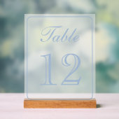 Elegante einfache hellblaue Tischnummer Acrylschild (Neutral)