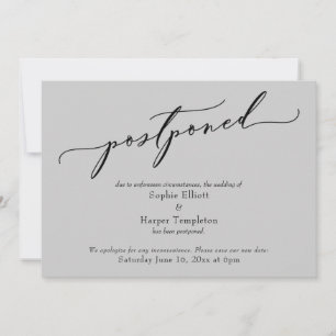 Elegante einfache helle graue aufgeschobene Hochze Einladung