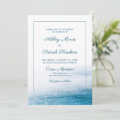 Elegante, einfache Hochzeit am Meer Einladung (Stehend Vorderseite)