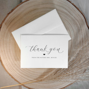 Elegante einfache Hochzeit Brautparty Flat Schrift Dankeskarte