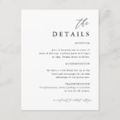 Elegante, einfache Hochzeit Die Details Begleitkarte (Vorderseite)
