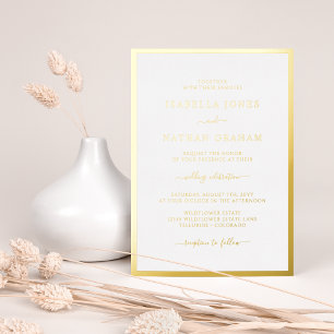 Elegante einfache Hochzeit Folieneinladung