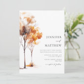 Elegante Einfache Hochzeit im Herbst Einladung (Stehend Vorderseite)