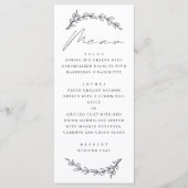 Elegante, einfache Hochzeit mit botanischer Blüte Menükarte (Vorderseite)