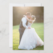 Elegante, einfache Hochzeit mit minimalem Foto Dankeskarte (Rückseite)