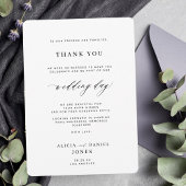 Elegante, einfache Hochzeit mit minimalem Foto Dankeskarte