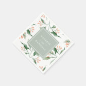 Elegante einfache Hochzeit mit Wasserfarben Serviette (Ecke)