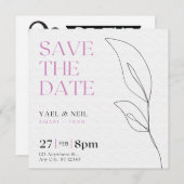 Elegante einfache Hochzeit Save the Date Einladung (Vorne/Hinten)