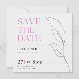Elegante einfache Hochzeit Save the Date Einladung